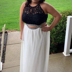 Black and White long prom dress